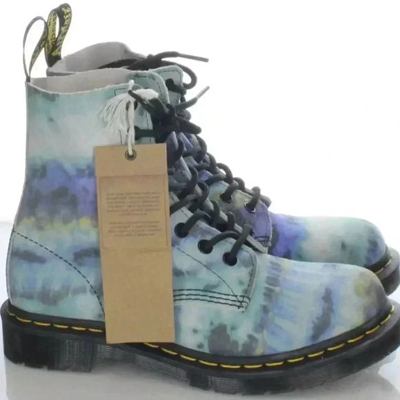 Dr. Martens Pascal Tie Dye Genuine Leather Suede Boots Tie Dye Blue 7 - Picture 4 of 6